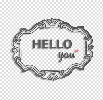 Tag Me, gray hello you frame transparent background PNG clipart