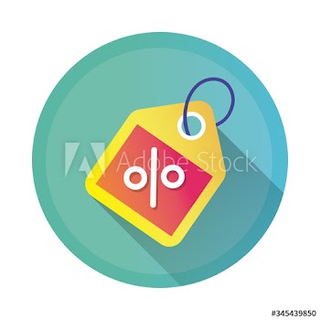 tag with percent symbol detailed style icon