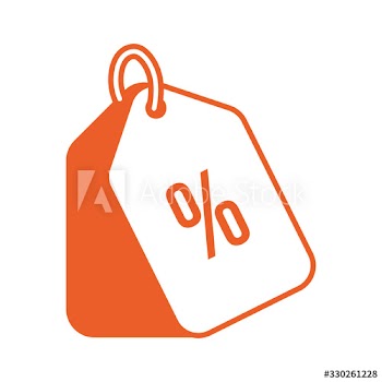 tag with percent symbol icon