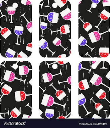 Tags with wineglasses vector image