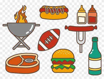 Tailgate Party Hamburger Hot Dog Barbecue Clip Art - Tailgate Food Drawing