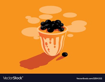 Taiwan bubbles milk tea background vector image