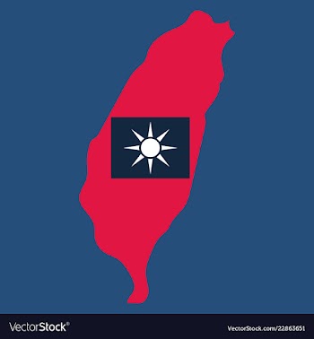 Taiwan map with shadow effect vector image