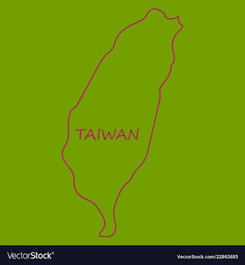Taiwan map with shadow effect vector image