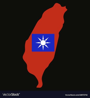 Taiwan map with shadow effect vector image