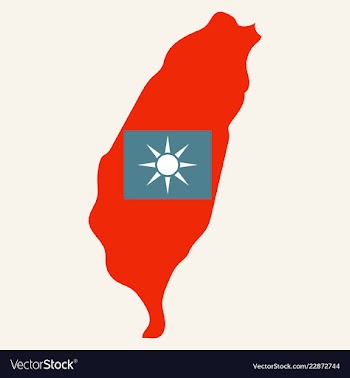 Taiwan map with shadow effect vector image