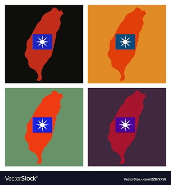 Taiwan map with shadow effect vector image