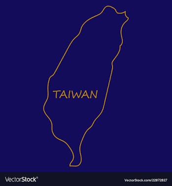 Taiwan map with shadow effect vector image