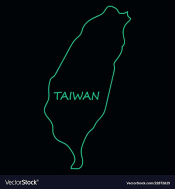 Taiwan map with shadow effect vector image
