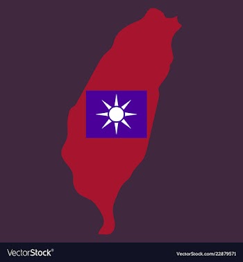 Taiwan map with shadow effect vector image