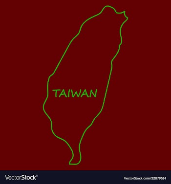 Taiwan map with shadow effect vector image