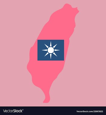 Taiwan map with shadow effect vector image