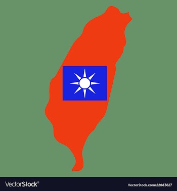 Taiwan map with shadow effect vector image