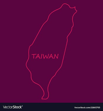 Taiwan map with shadow effect vector image