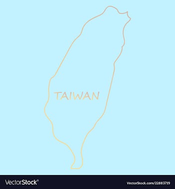 Taiwan map with shadow effect vector image