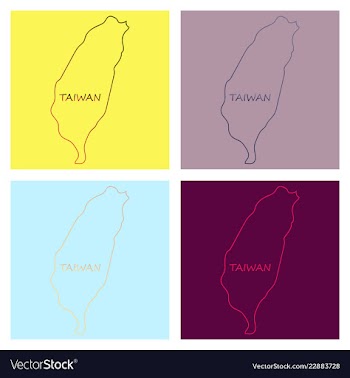 Taiwan map with shadow effect vector image