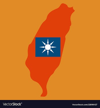 Taiwan map with shadow effect vector image