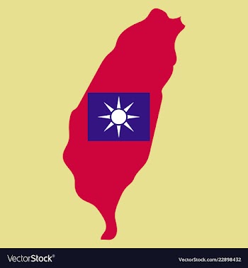 Taiwan map with shadow effect vector image