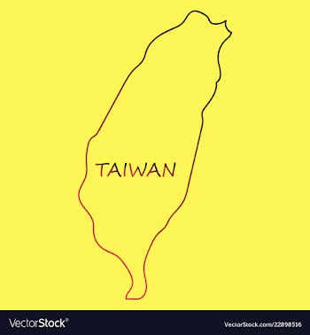 Taiwan map with shadow effect vector image