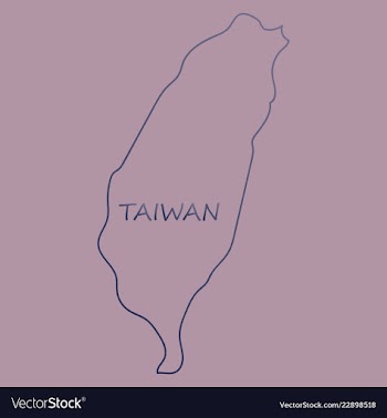 Taiwan map with shadow effect vector image