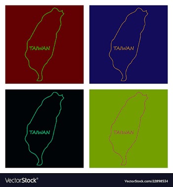 Taiwan map with shadow effect vector image