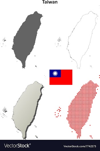 Taiwan outline map set vector image