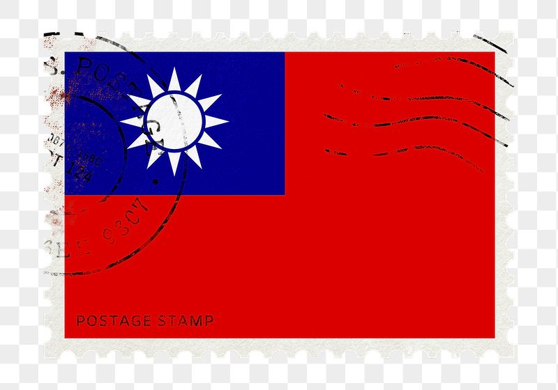 Taiwanese flag png post stamp | Free PNG - rawpixel