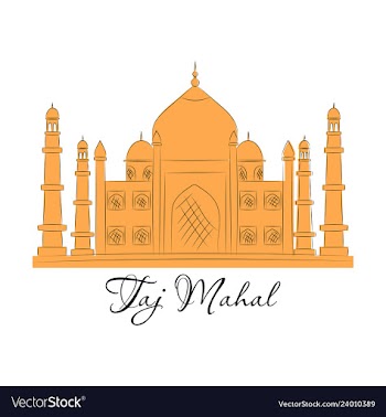 Taj mahal an ancient palace in india vector image