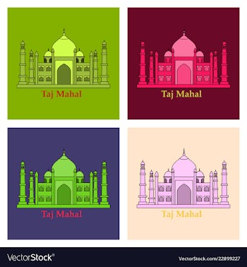 Taj mahal culture architecture vector image