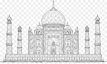 Taj Mahal Drawing Stock illustration Stock photography - Vector painted Taj Mahal, India 