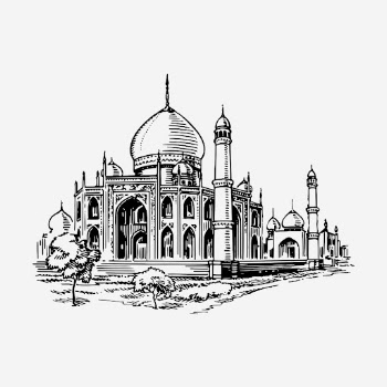 Taj Mahal mosque drawing, hand | Free Photo - rawpixel