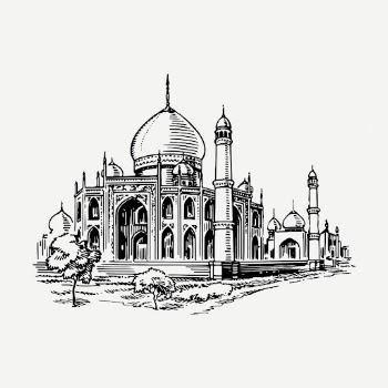 Taj Mahal mosque drawing, hand | Free PSD - rawpixel