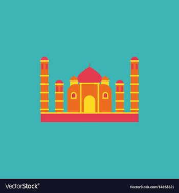 Taj mahal temple indian pagoda vector image