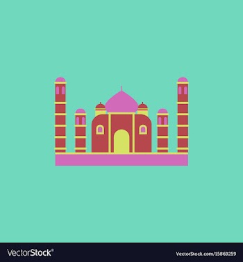 Taj mahal temple indian pagoda vector image
