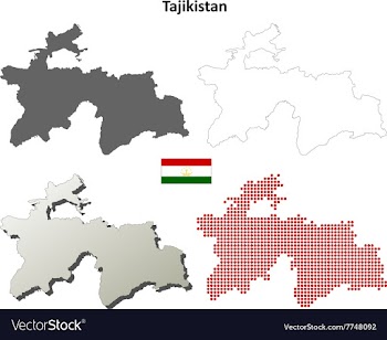Tajikistan outline map set vector image