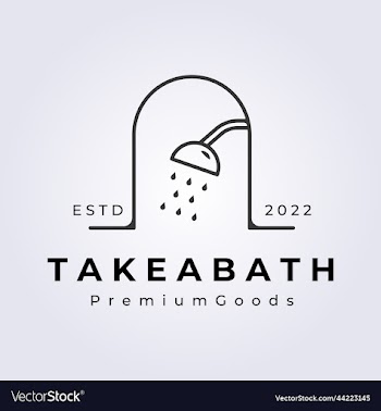 take a bath shower bathroom house line logo