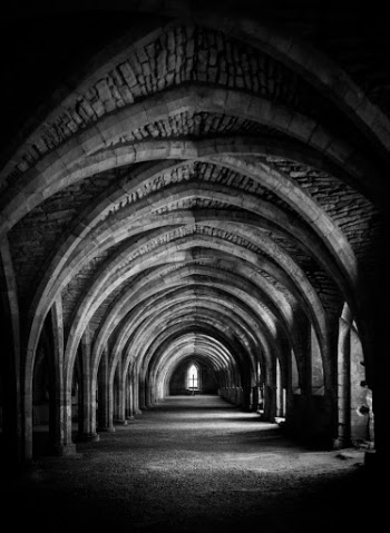 Taken at (what might be?) the crypt at Fountains Abbey.