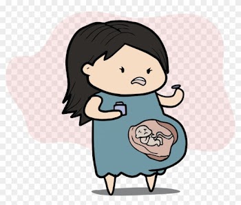 Taking Medications During Pregnancy - Cartoon