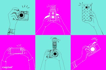 Taking photos drawing vector | Free stock vector - 49460