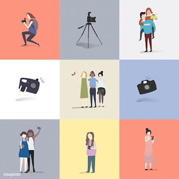 Taking photos icons and people set | Free stock vector - 384886