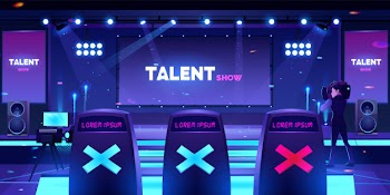 Talent show stage with jury chairs, empty scene Free Vector