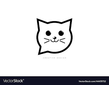 talking cat branding icon design