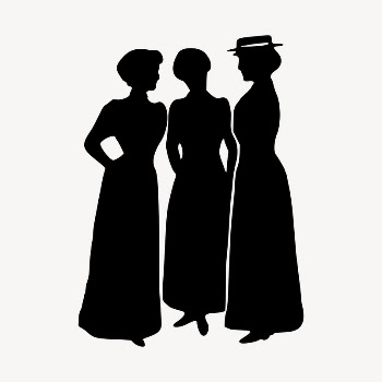 Talking ladies illustration clipart vector. | Free Vector - rawpixel