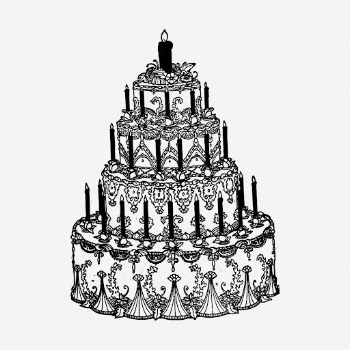 Tall cake drawing clipart, celebration | Free PSD - rawpixel