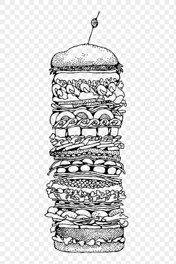 Tall hamburger png sticker, food | Free PNG - rawpixel