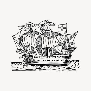 Tall ship clipart, drawing illustration | Free Vector Illustration - rawpixel