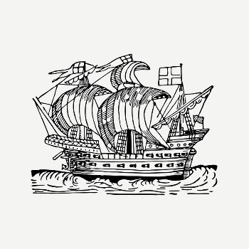 Tall ship collage element, vintage | Free PSD Illustration - rawpixel