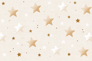 Tan and White Stars on Beige Background