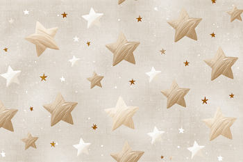 Tan and White Stars on Beige Background