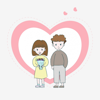 Tanabata Valentines Day Couple Flower Boy, Flower Girl, Love, Pink ...